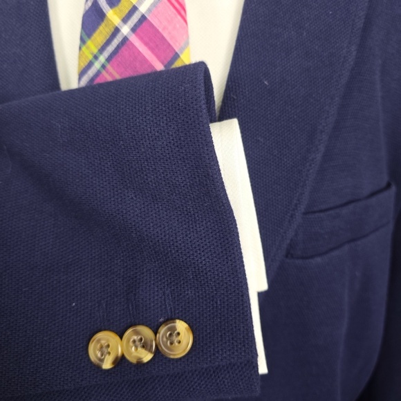 Club Room Mens XL Knit Two Button Blazer Jacket, Blue, NWT - Picture 4 of 9